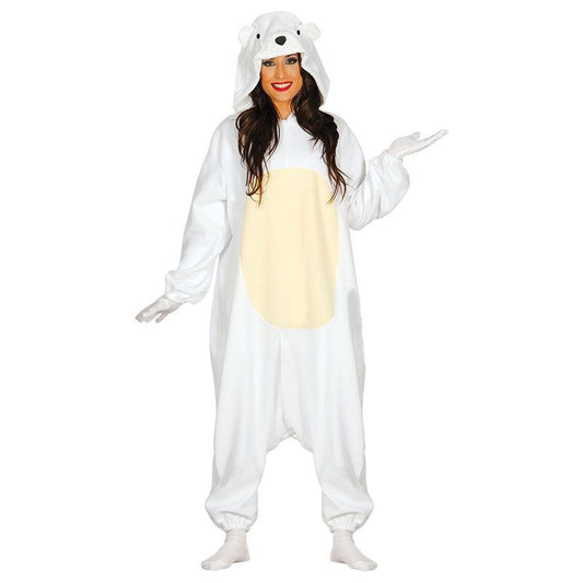 Weißes Eisbär Kostüm für Erwachsene