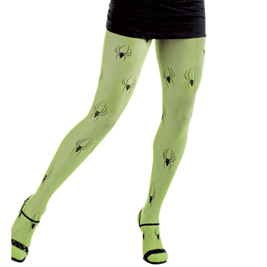 Strumpfhose Spinnen grün