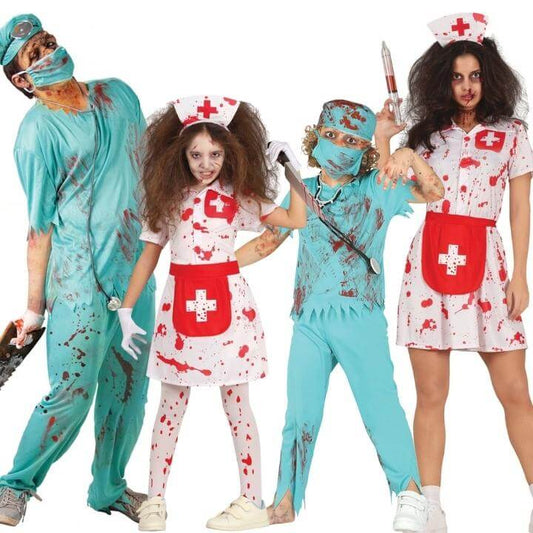 Arzt und Krankenschwester Zombie Gruppenkostüme