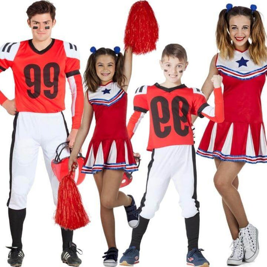 Cheerleader und Rote Spieler Gruppenkostüme