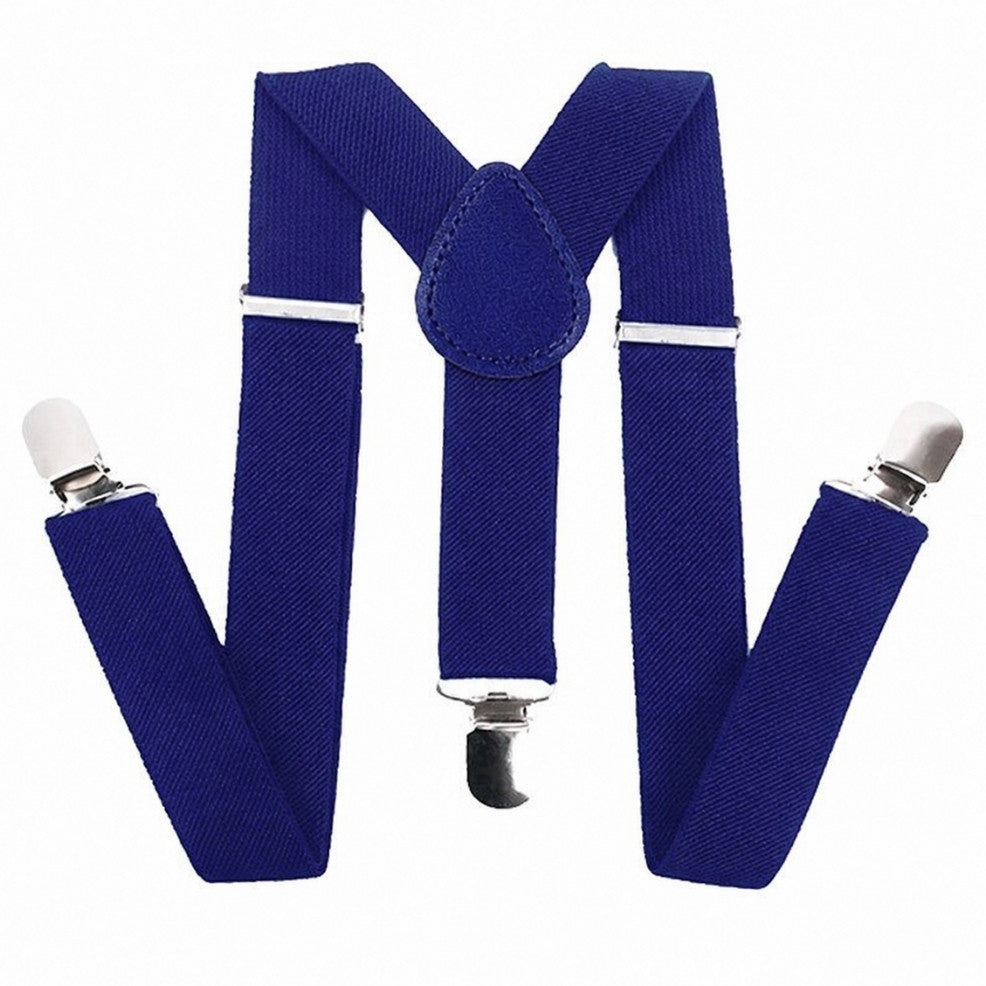 Breite dunkelblaue Hosenträger