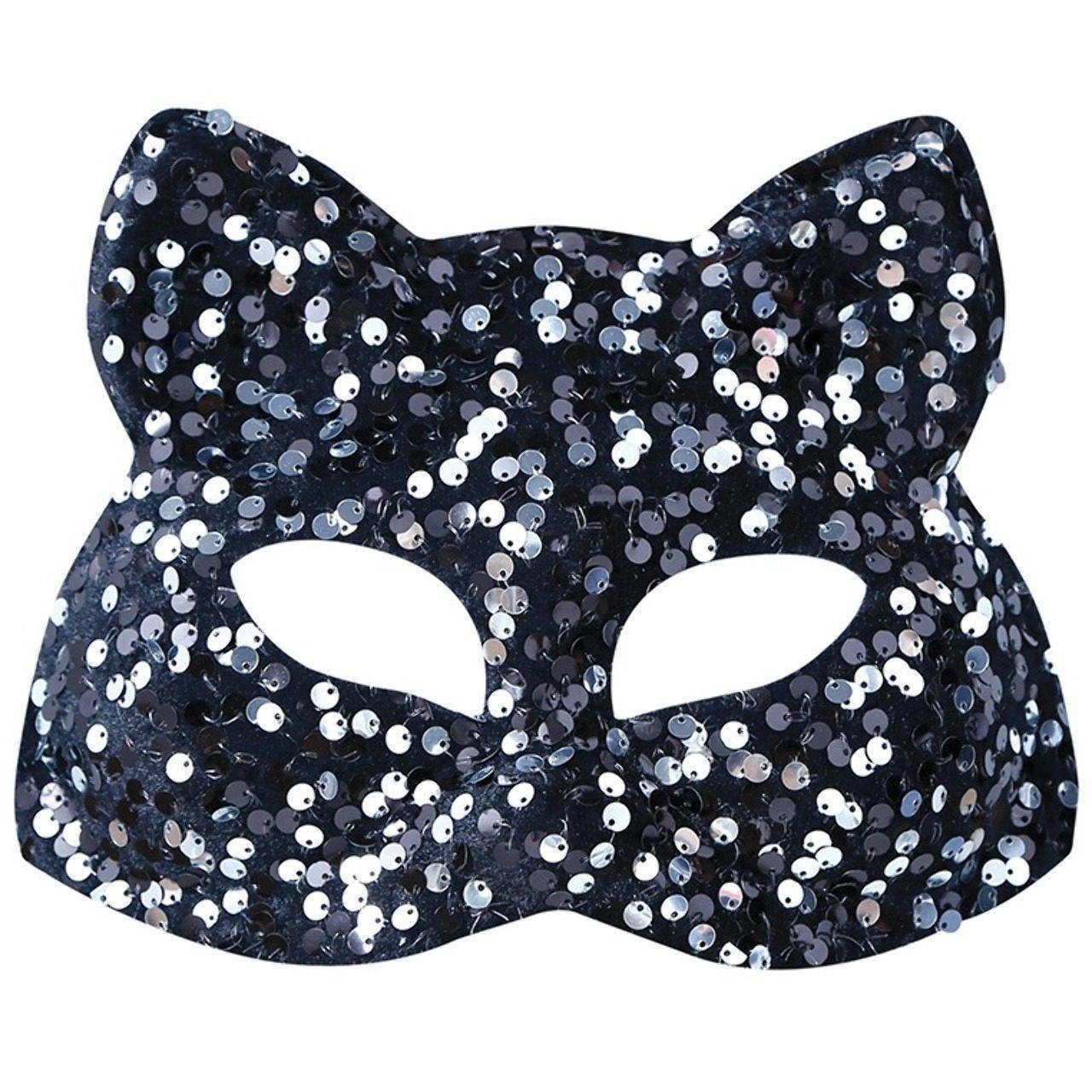 Katzenmaske mit Pailletten 