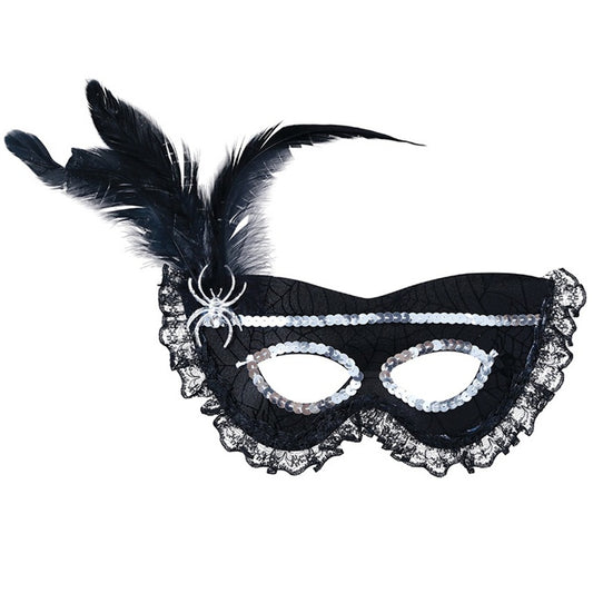 Schwarze Augenmaske mit Spinne