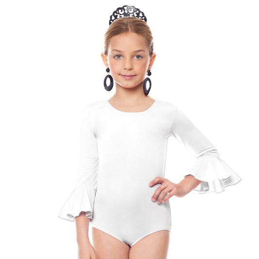 Weißer Flamenco-Body für Kinder