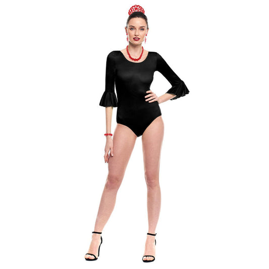 Schwarzer Flamenco-Body mit Volant