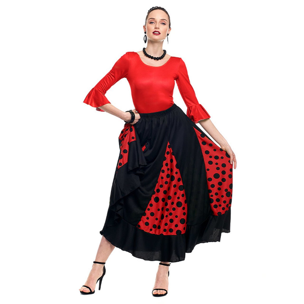 Roter Flamenco-Body für Damen