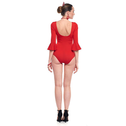 Roter Flamenco-Body für Damen