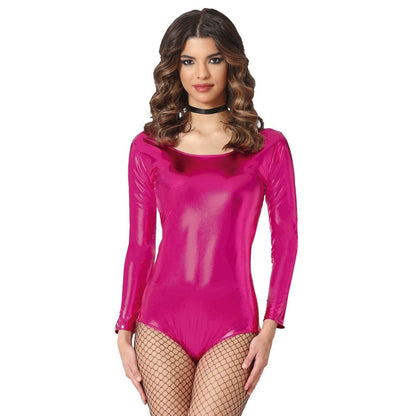 Langarm Body Metallic-Fuchsia für Damen