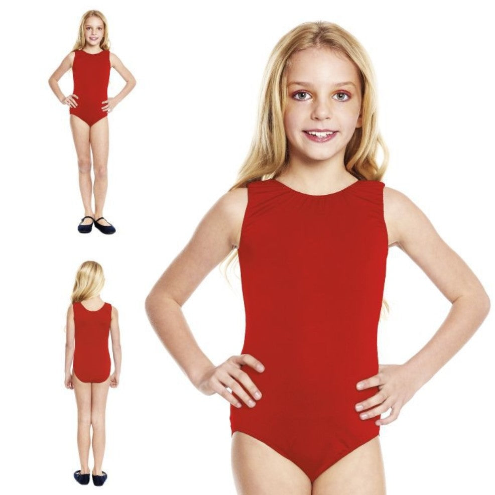 Roter Body mit breiten Trägern für Mädchen