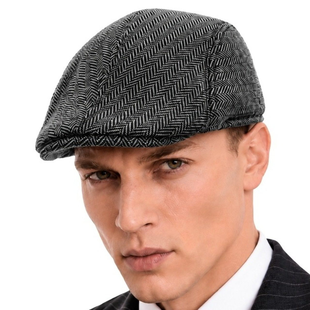 Graue Gangster-Baskenmütze