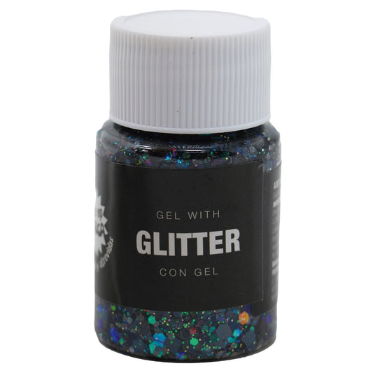 Blauer Glitter-Gel-Dose