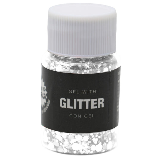 Weißes Glitter-Gel Dose