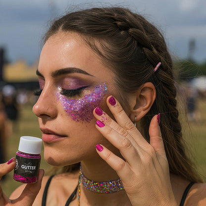 Lila Glitter-Gel-Dose