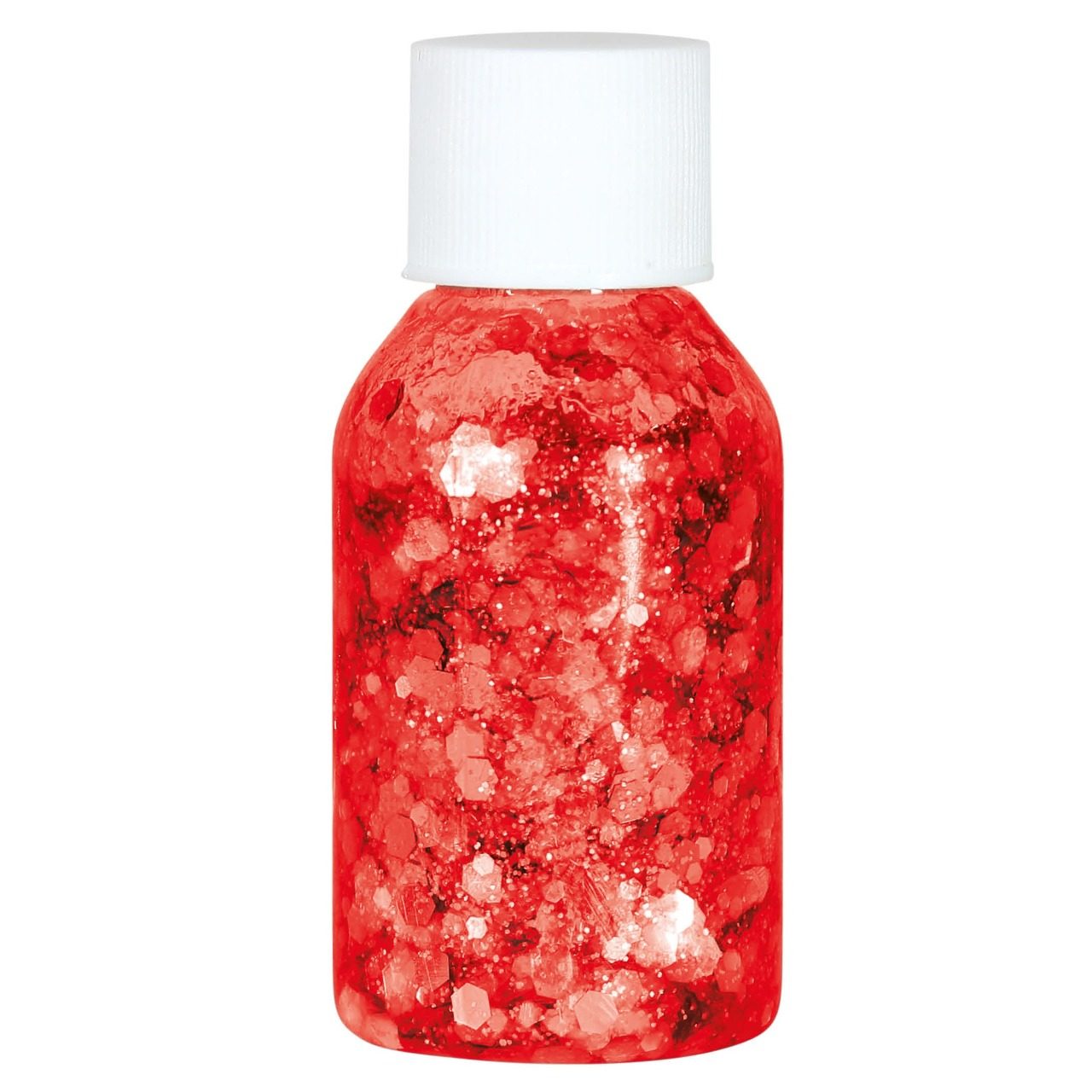Rote Glitter-Gel-Dose