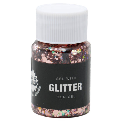 Rosa Glitter-Gel-Dose