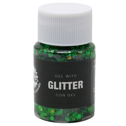 Grünes Glitter-Gel Dose