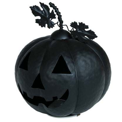 Leuchtende Schwarze Metall-Kürbis-Deko