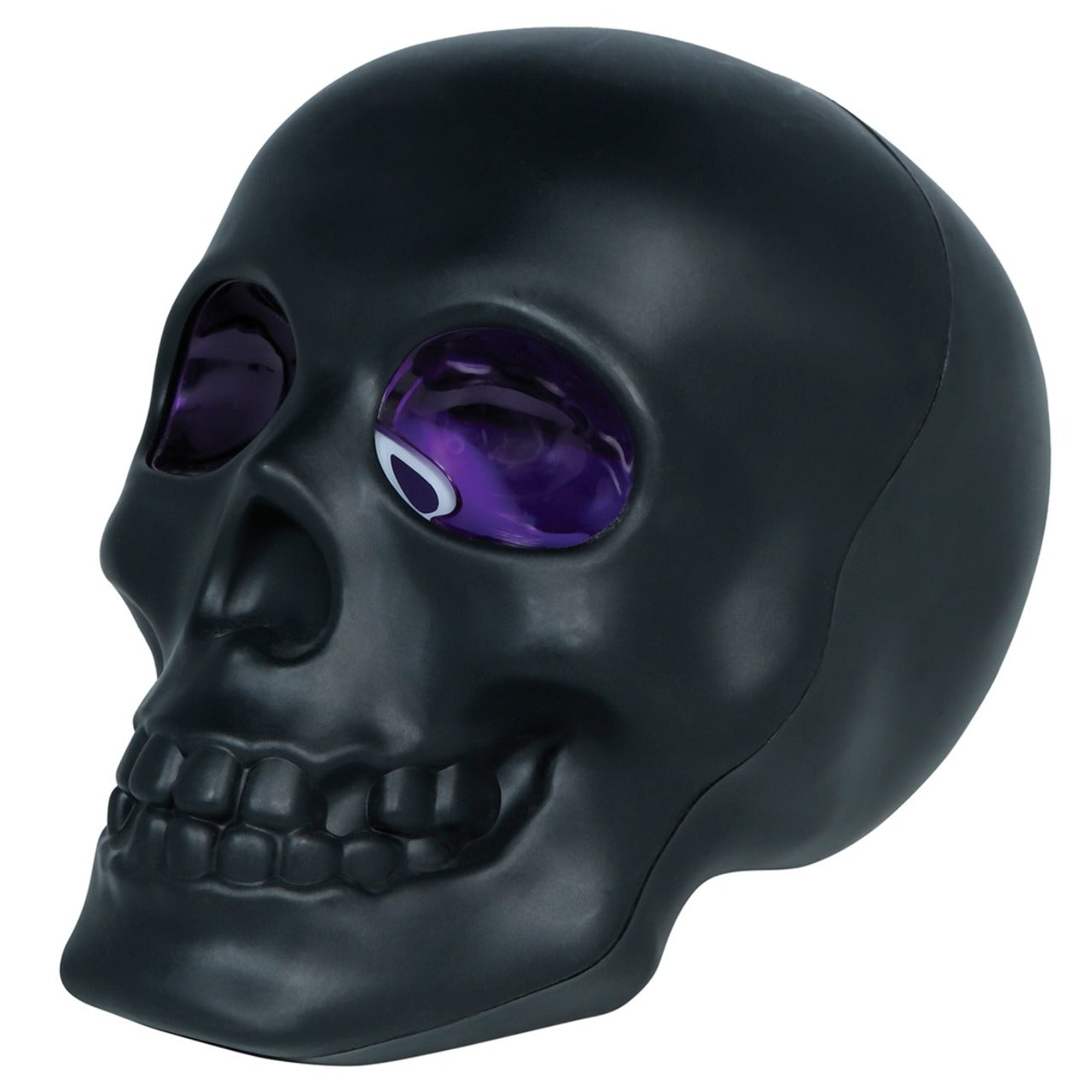 Leuchtender schwarzer Totenkopf mit Rauch
