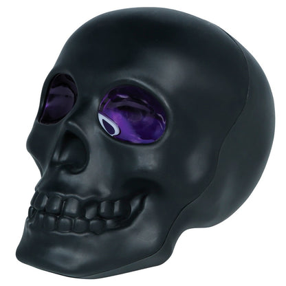 Leuchtender schwarzer Totenkopf mit Rauch