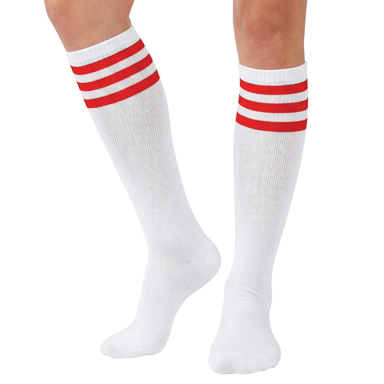 Sport-Socken mit roten Streifen
