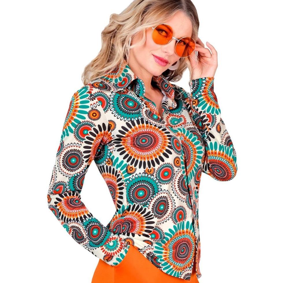 70er Jahre Mandala Bluse für Damen