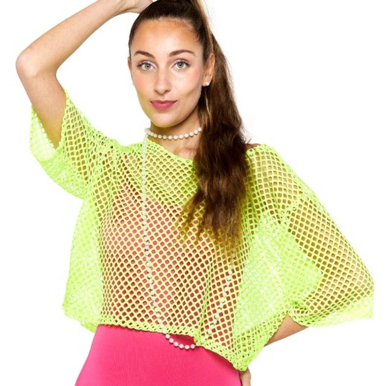 Gelbes Netzshirt der 80er eco