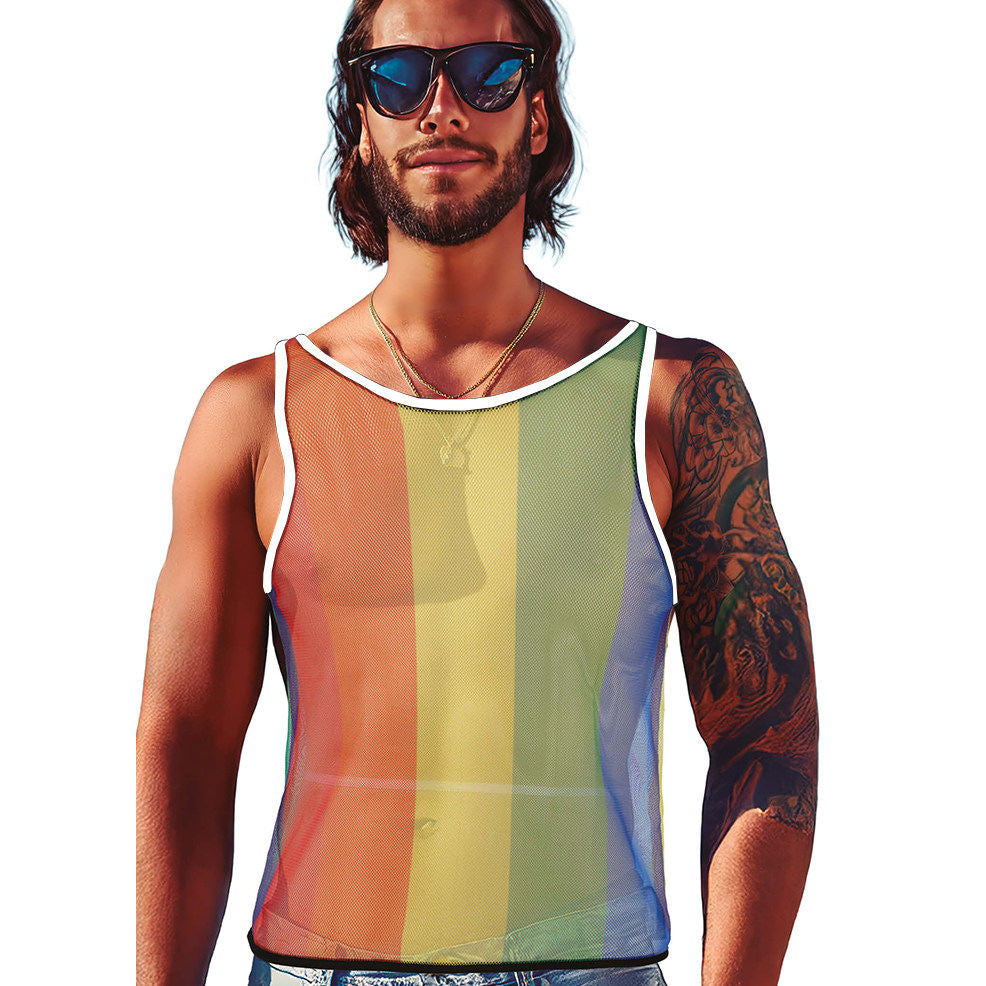 Regenbogen-Netzshirt