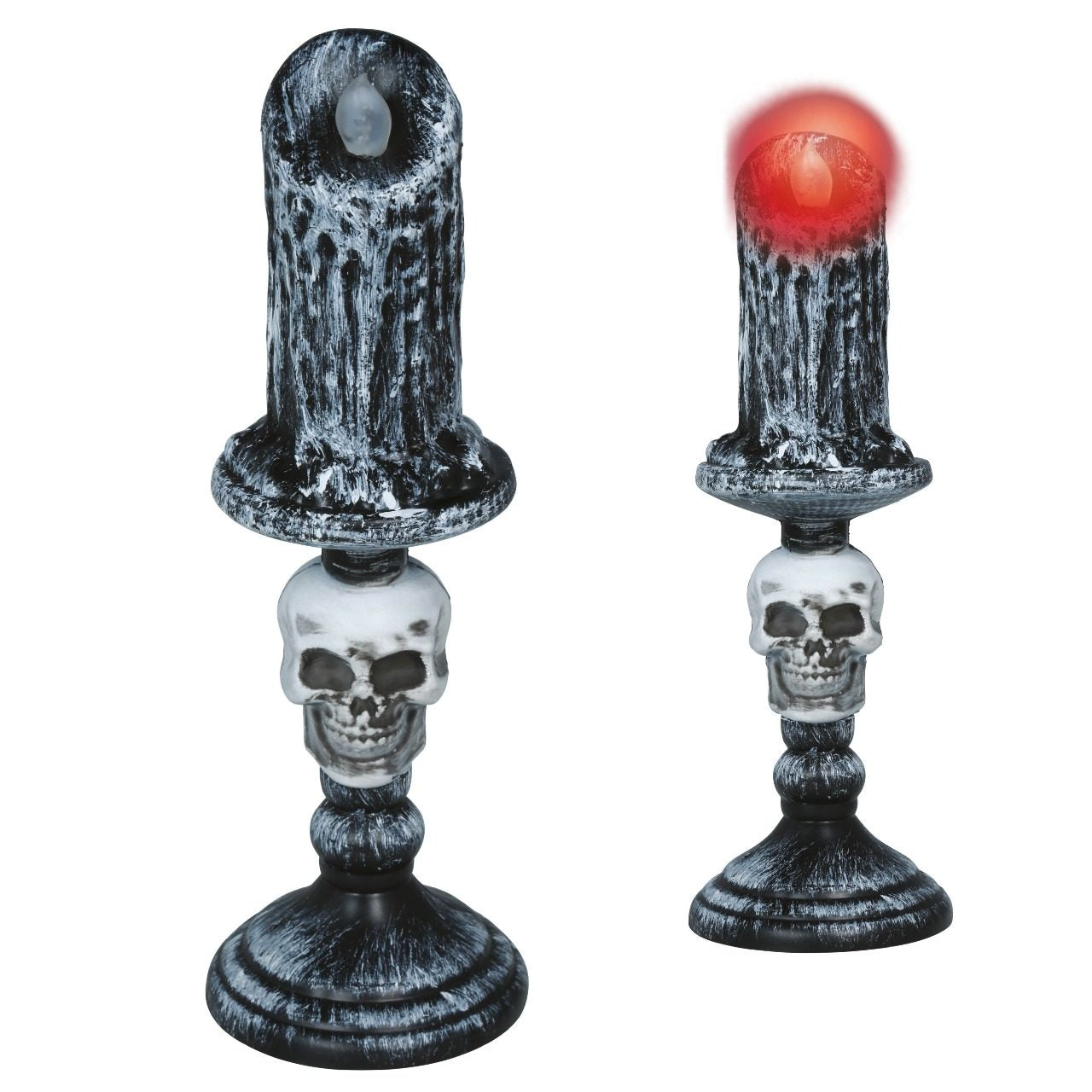 Leuchtender Totenkopf-Kerzenhalter