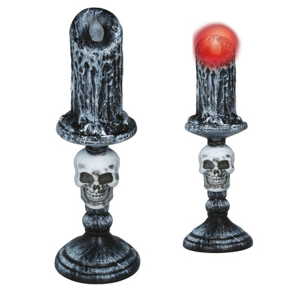Leuchtender Totenkopf-Kerzenhalter