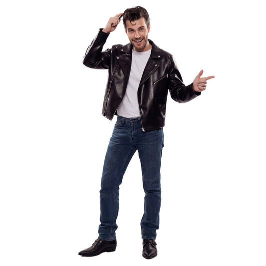 Kunstlederjacke schwarz für Erwachsene