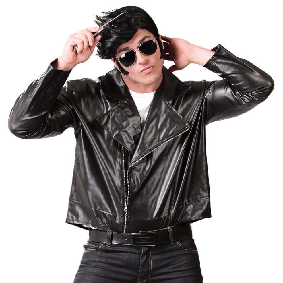 Schwarze Kunstlederjacke