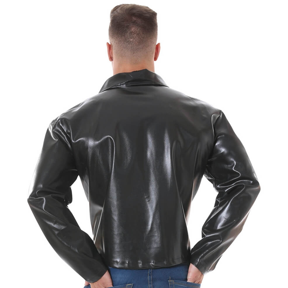 Schwarze Kunstlederjacke
