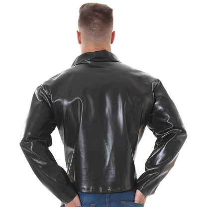 Schwarze Kunstlederjacke
