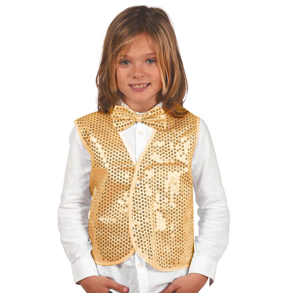 Goldene Pailletten Weste für Kinder