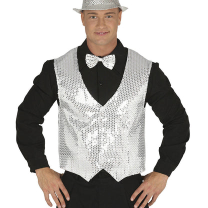Silbernes Paillettenweste für Erwachsene