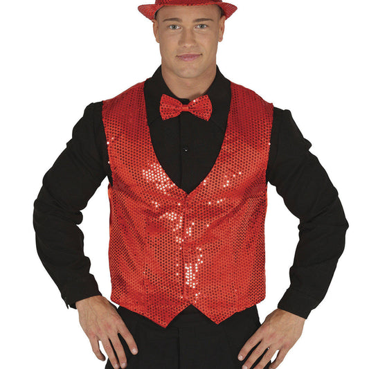 Rotes Paillettenweste für Erwachsene