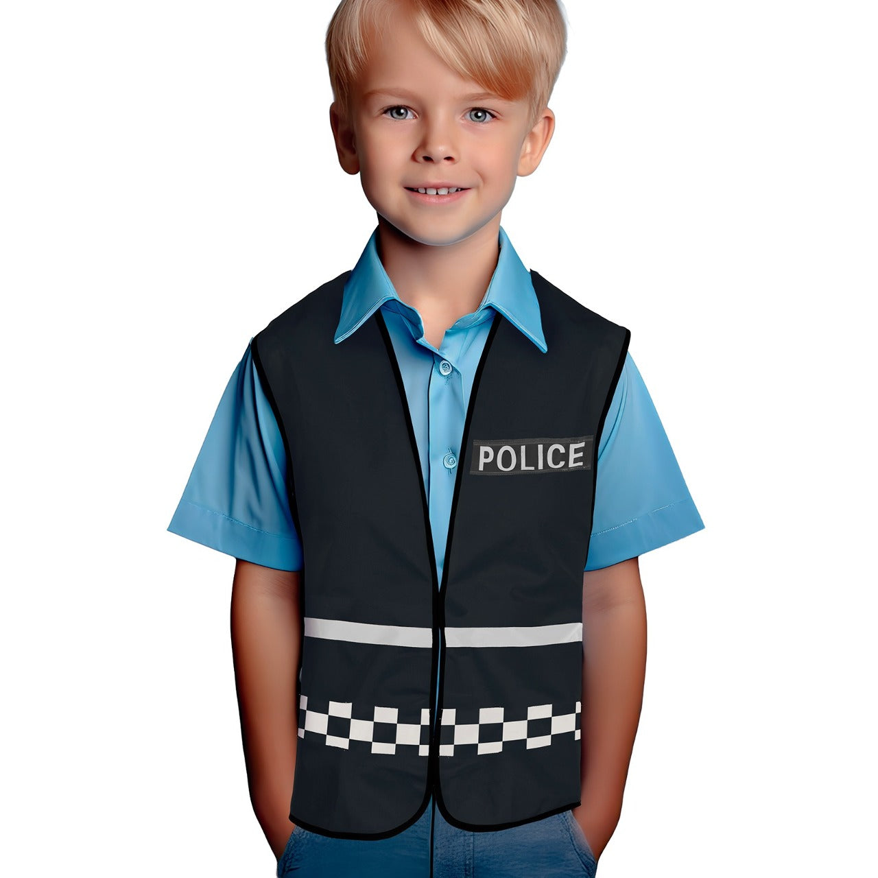 Schwarze Polizei-Weste für Kinder