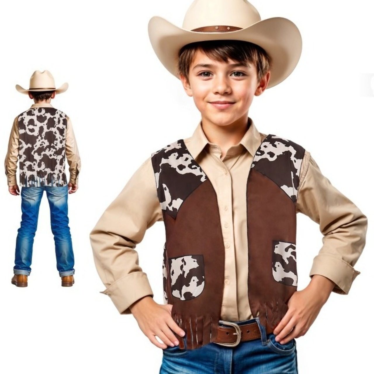 Braunes Cowboy-Weste für Kinder