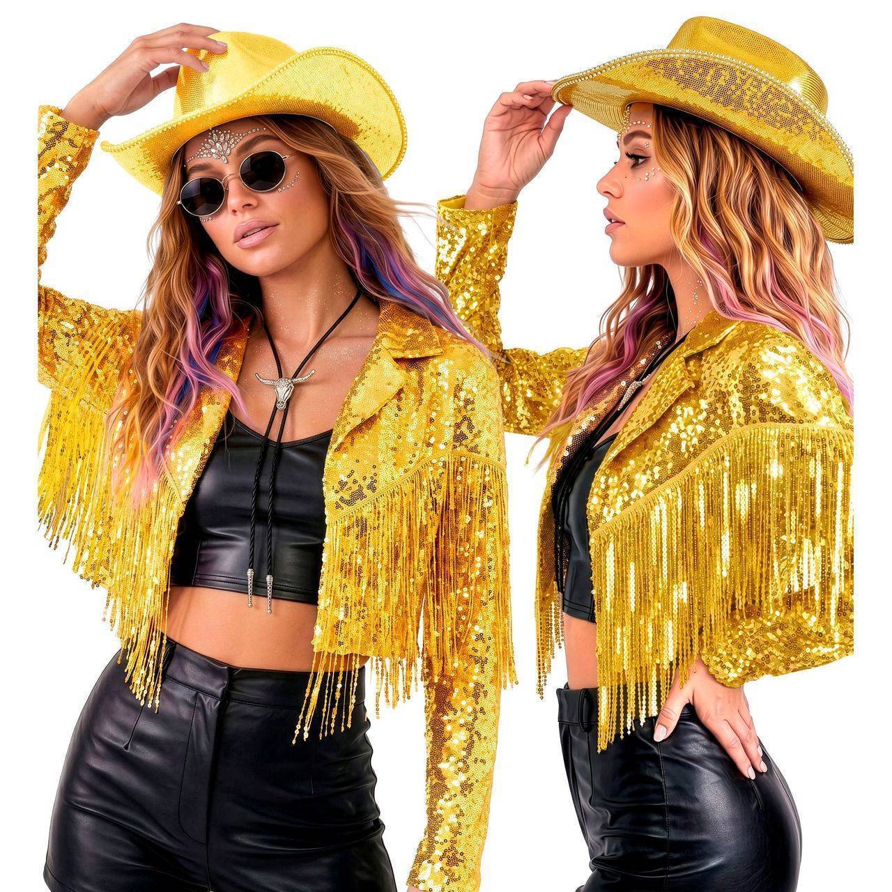 Goldene Festival-Paillettenjacke