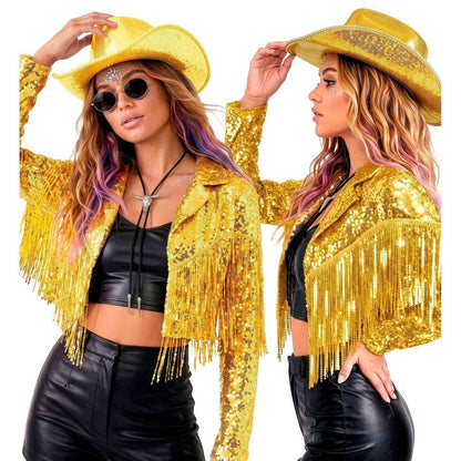 Goldene Festival-Paillettenjacke