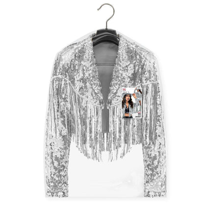Silberne Festival-Paillettenjacke
