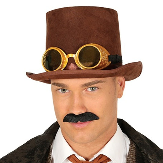 Steampunk-Braune Zylinder mit Brille