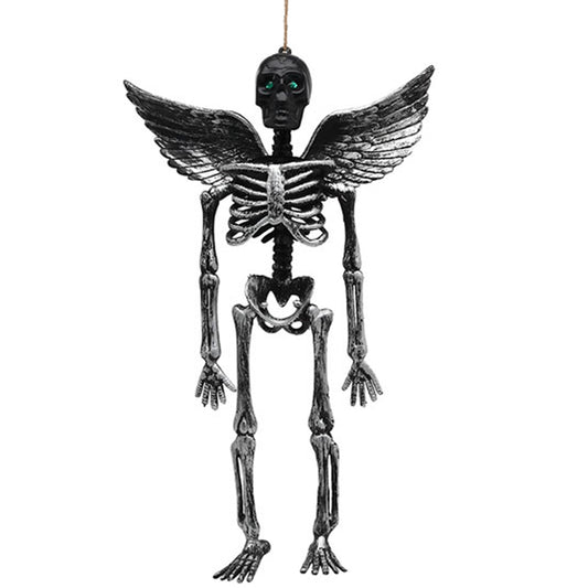 Flügel-Skelett-Hängedeko metallisch-schwarz