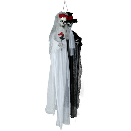 Unheimlicher Skelett-Brautpaar-Anhänger