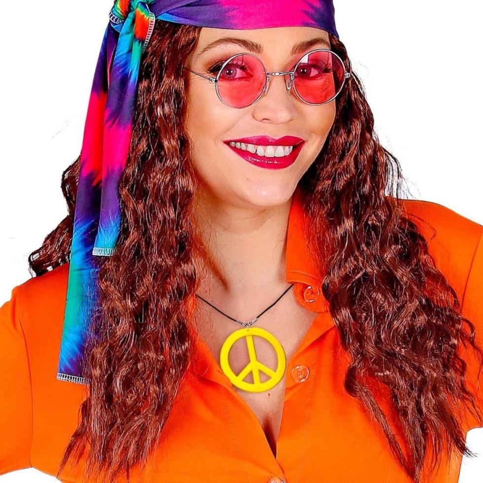 Hippie-Halskette Neongelb