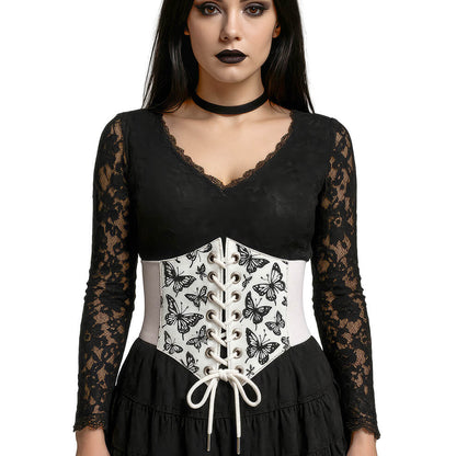 Weißes Korsett mit Schmetterlingen