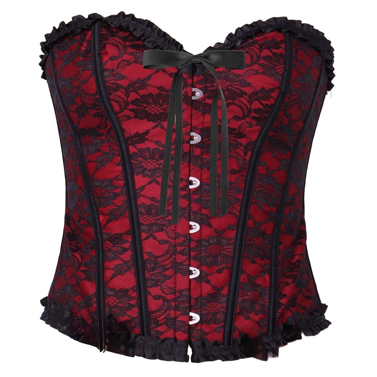 Bordeauxfarbenes Herz-Corsage