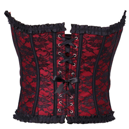 Bordeauxfarbenes Herz-Corsage