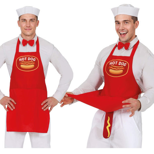 Lustige Hot-Dog-Schürze mit Überraschung