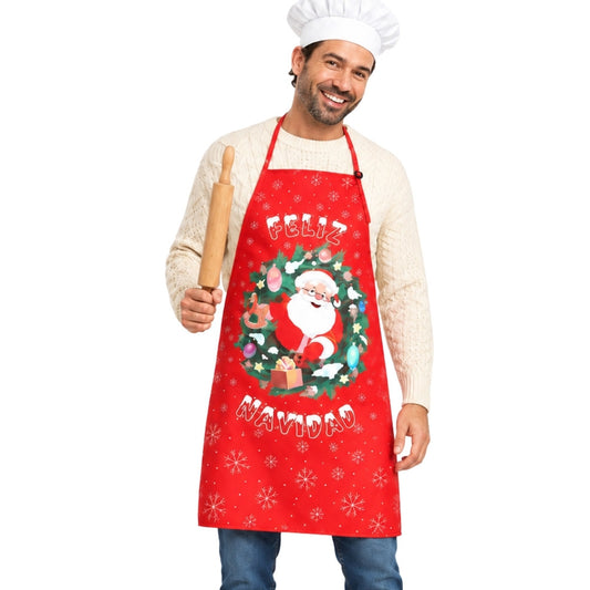 Weihnachtsschürze mit Weihnachtsmann-Motiv